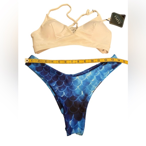 ZAFUL high cut cheeky thong mermaid bikini set size small NWT - Picture 2 of 4